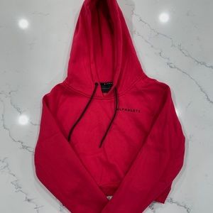 Pink Alphalete Cropped Hoodie S
